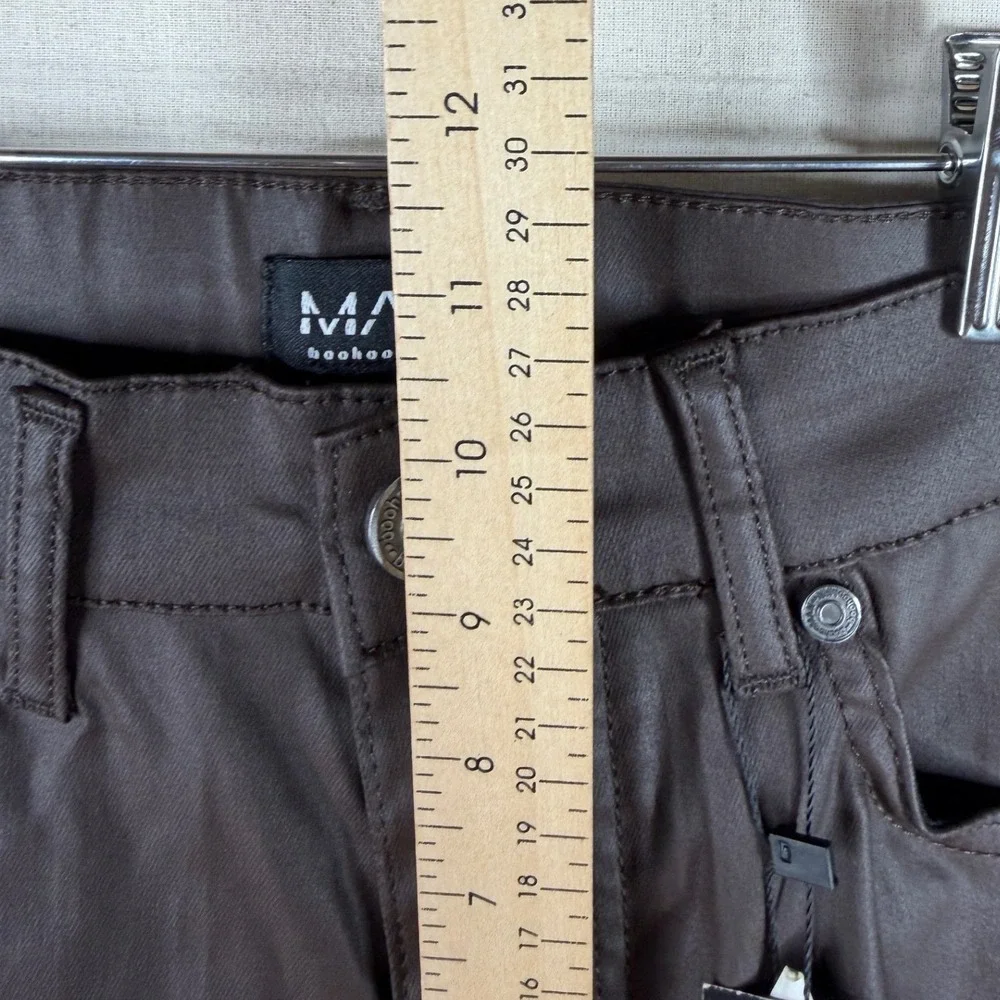 New Boohoo Man Skinny Button Fly Coated Jeans size 30 Dark Brown